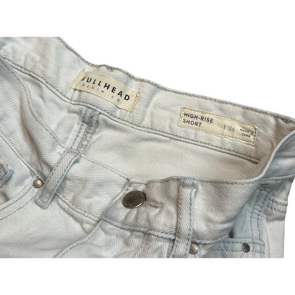 Bullhead Denim Co. Distressed High‎ Waist Shorts in Light Wash Size 26 - Picture 3 of 3
